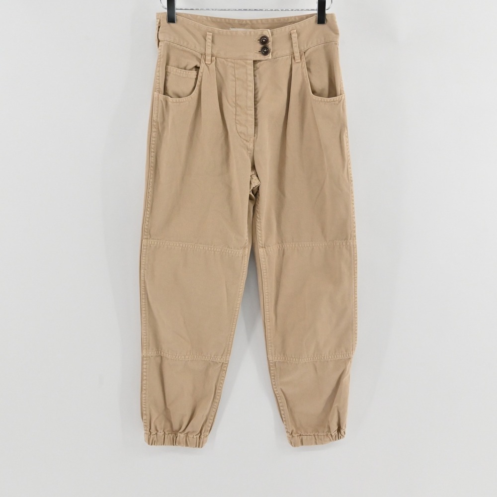 Nili Lotan Barley Tapered Khaki Jogger Pants Womens Size 4 Tan Utility Cargo